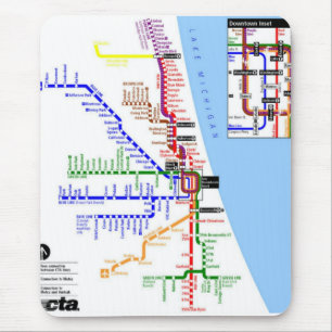 Chicago tunnelbanan Mousepad Musmatta