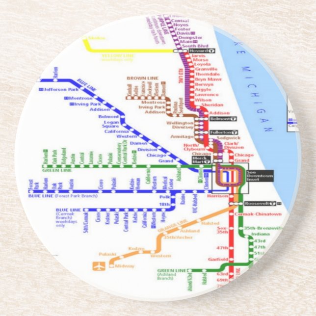 Chicago tunnelbanan Underlägg Sandsten (Framsidan)
