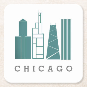 Chicago Underlägg Papper Kvadrat