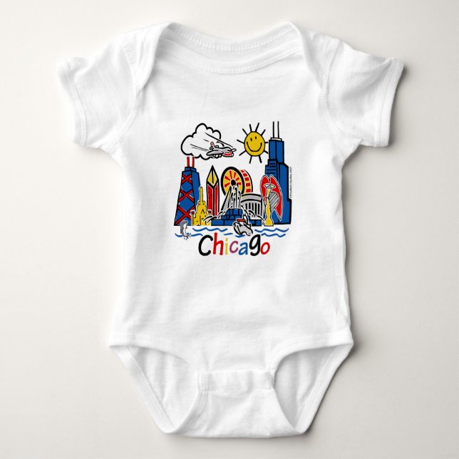 Chicago ungehorisont tee shirt (Framsida)
