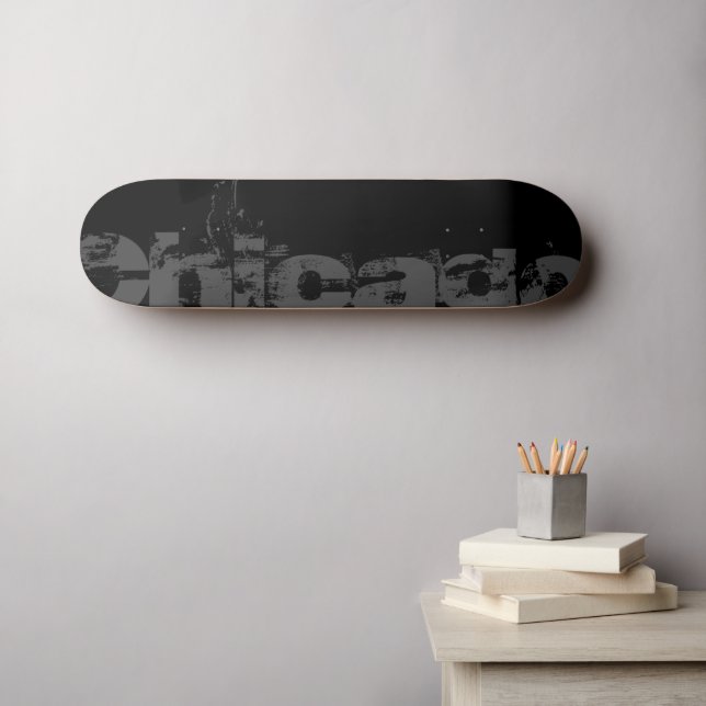 Chicago - Urban Stil - City Namn Skateboard (Väggkonst (Horz))