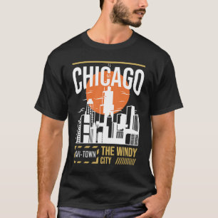 Chicago USA Chicago Skyline I Kärlek Chicago Chi T Shirt