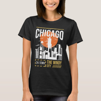 Chicago USA Chicago Skyline I Kärlek Chicago Chi T Shirt