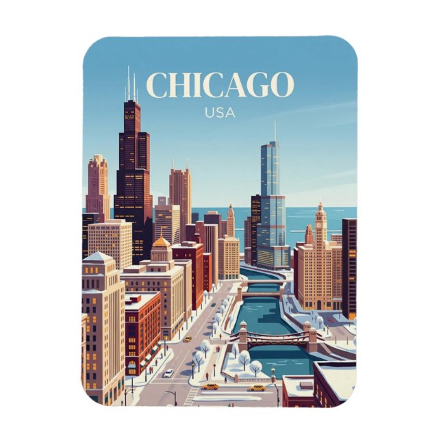 Chicago, USA Magnet (Vertikal)