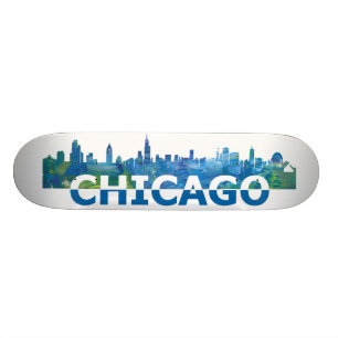 Chicago USA Siluett Skateboard