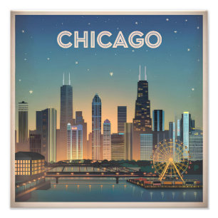 Chicago USA vintage Fototryck