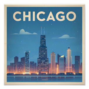 Chicago USA vintage Fototryck