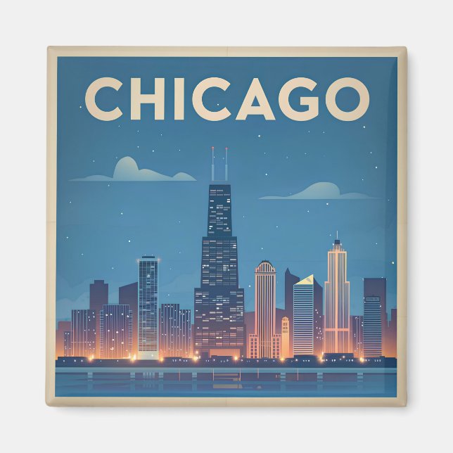Chicago USA vintage Magnet (Framsidan)