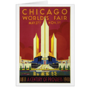 Chicago världs Expo 1933 för mässa Hälsningskort