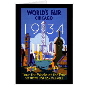 Chicago världs mässa 1934 hälsningskort