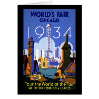 Chicago världs mässa 1934 hälsningskort