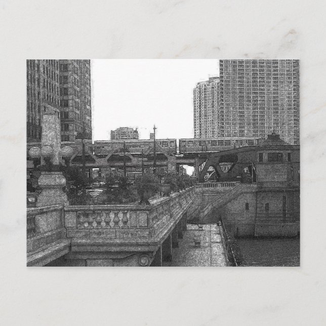 Chicago… vid floden vykort (Framsida)