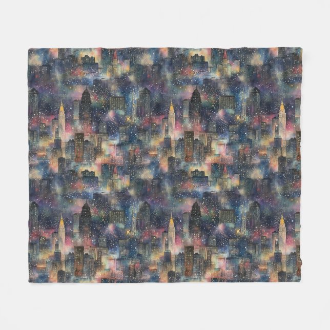 Chicago vid jul- och nyårshelgerna fleecefilt (Framsidan (Horisontell))