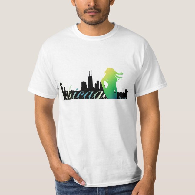 Chicago vid natt tee shirt (Framsida)