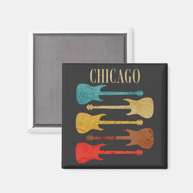 Chicago Vintage Guitars konserfestival souvenir Magnet (Front/Back)