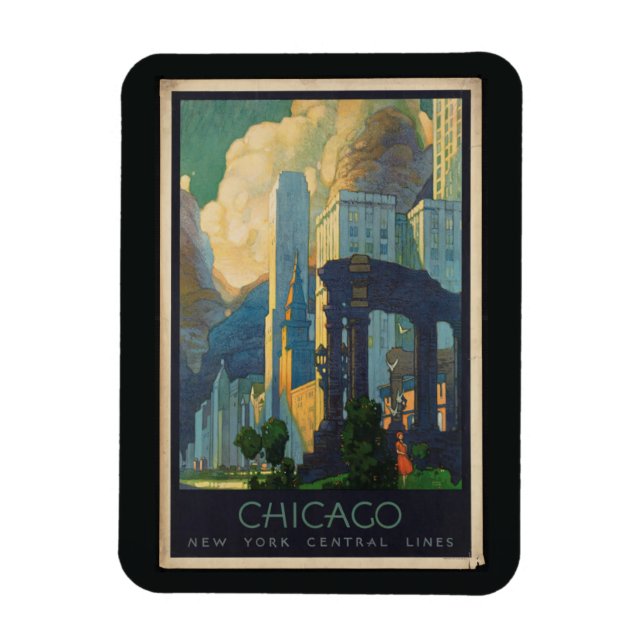 Chicago Vintage Reise Magnet (Vertikal)