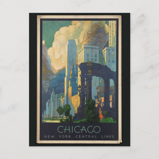 Chicago Vintage Reise Vykort (Framsida)