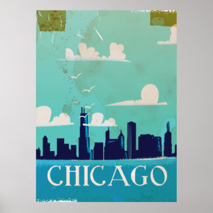 Chicago vintage resor poster