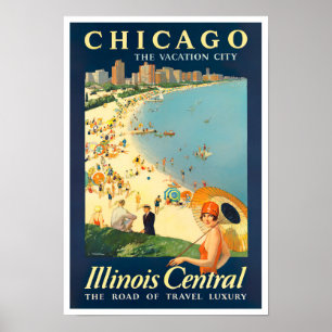 Chicago vintage resor poster