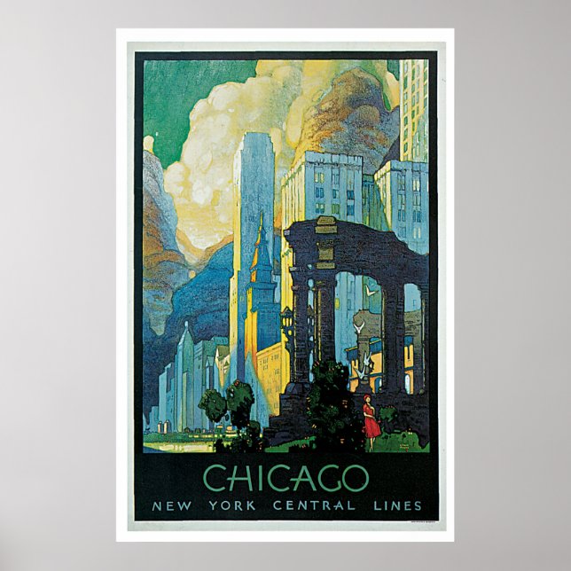 "Chicago" Vintage resor Poster (Framsidan)