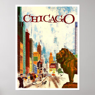 Chicago vintage resor poster