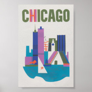 Chicago Vintage resor Poster