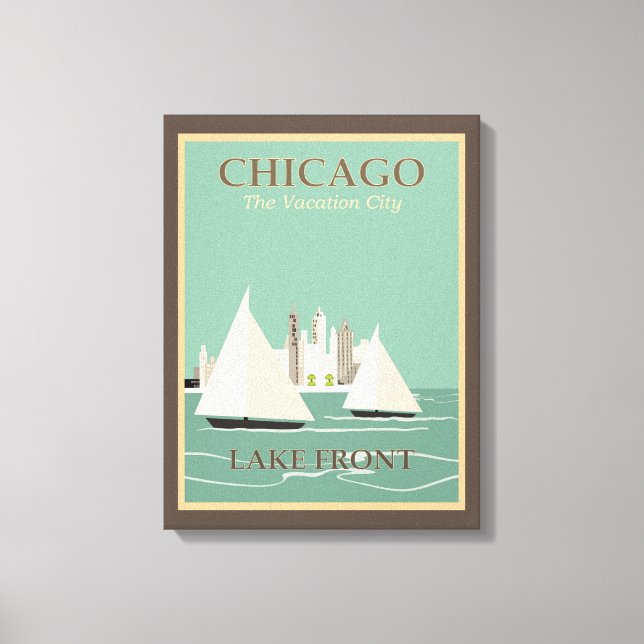 Chicago Vintage resor Stretched Canvas (Framsida)