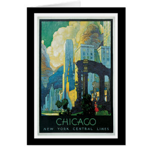 "Chicago" vintage resoraffisch Hälsningskort