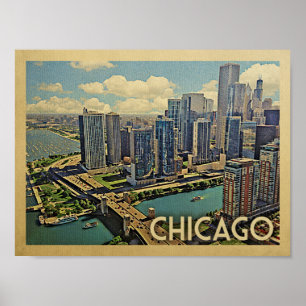 Chicago vintage resoraffisch poster