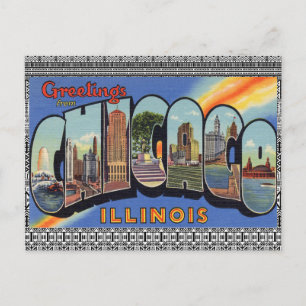 Chicago Vintage Stil Travel Postcard Big City! Vykort