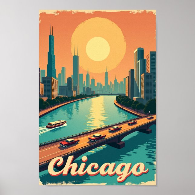 Chicago – Vintage strand Poster (Framsidan)