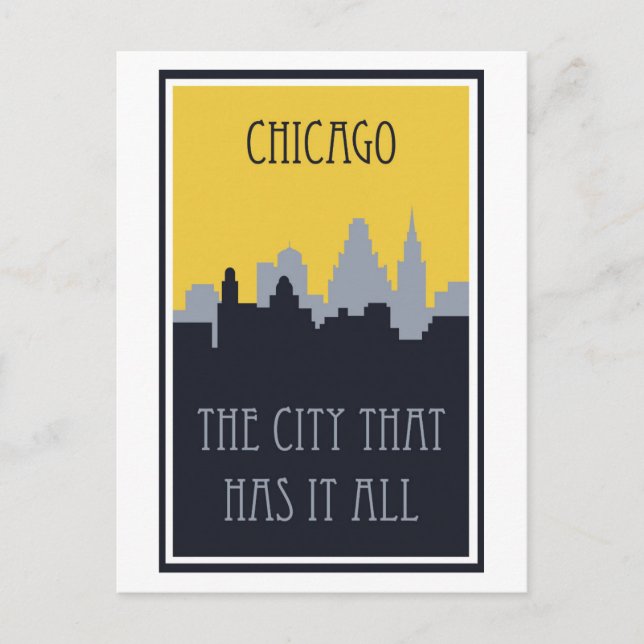 Chicago  Vintage Travel  Postcard Vykort (Framsida)