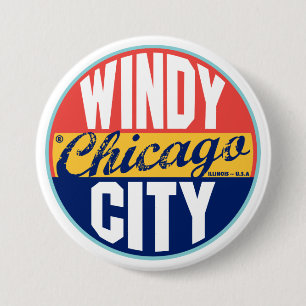 Chicago vintageetikett knapp