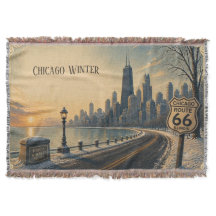 Chicago Vinter Route 66 Minnen Mysigt
