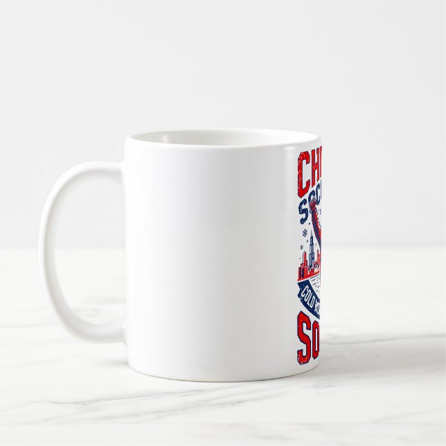 Chicago Vinterfotbollssupporter jublar i snö Kaffemugg (Vänster)