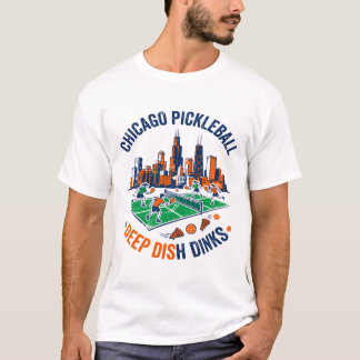 Chicago Vintersnö Och Deep Dish Pizza T Shirt