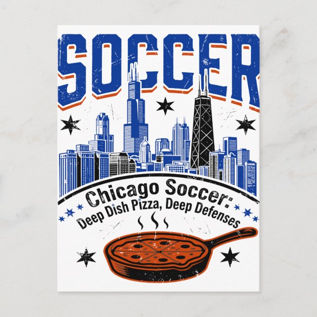 Chicago Vintersnö och djupdegspizza Vykort (Framsida)