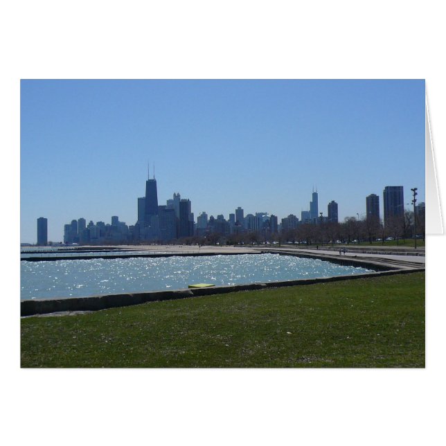chicago vy hälsningskort (Framsidan Horizontal)