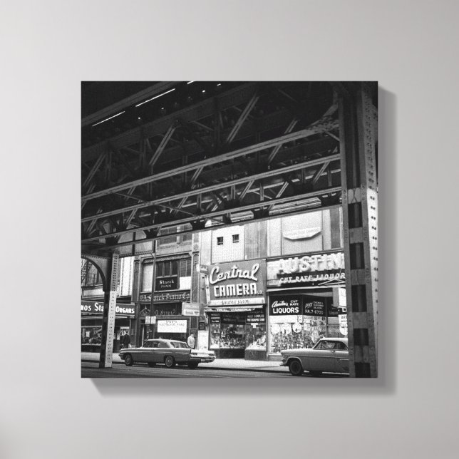 Chicago Wabash Avenue maj 1961 Central Camera Cars Canvastryck (Framsida)