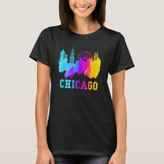 Chicago Watercolor Skyline Gift Souvenirs Chicago T Shirt