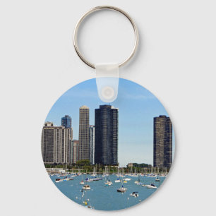 Chicago Waterfront Skyline Photo Nyckelring