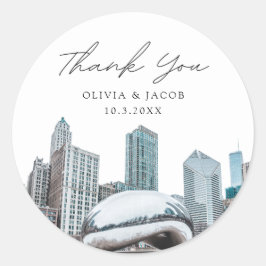 Chicago Wedding Favor Photo Tack Runt Klistermärke