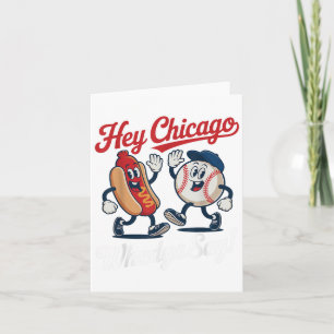 Chicago Whadya säger Funny Baseball Hett Hund 4:e Kort