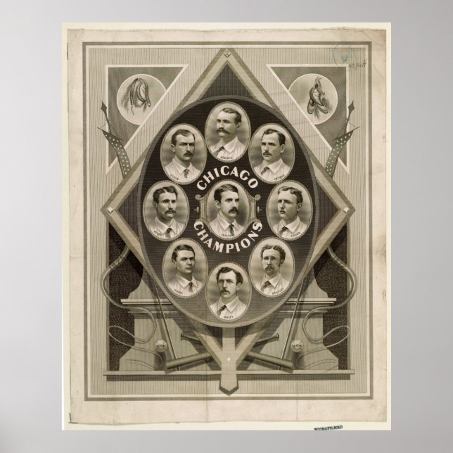 Chicago White Stockings Baseball Champions 1876-77 Poster (Framsidan)