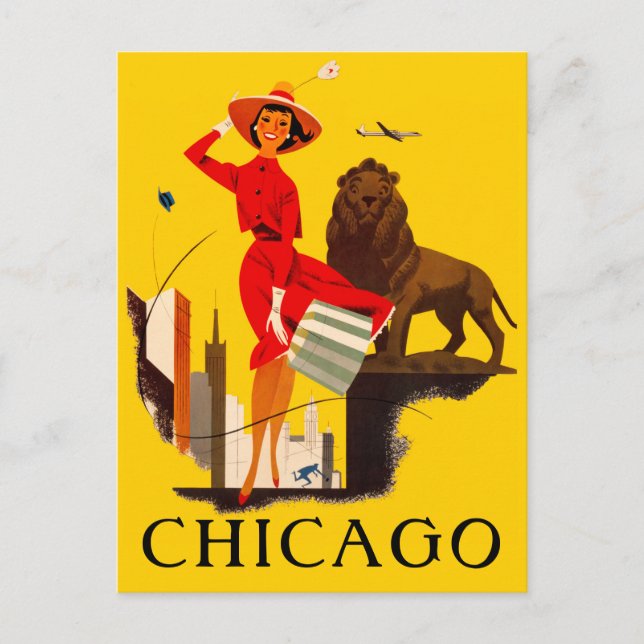 Chicago Windy City Affisch Vykort (Framsida)