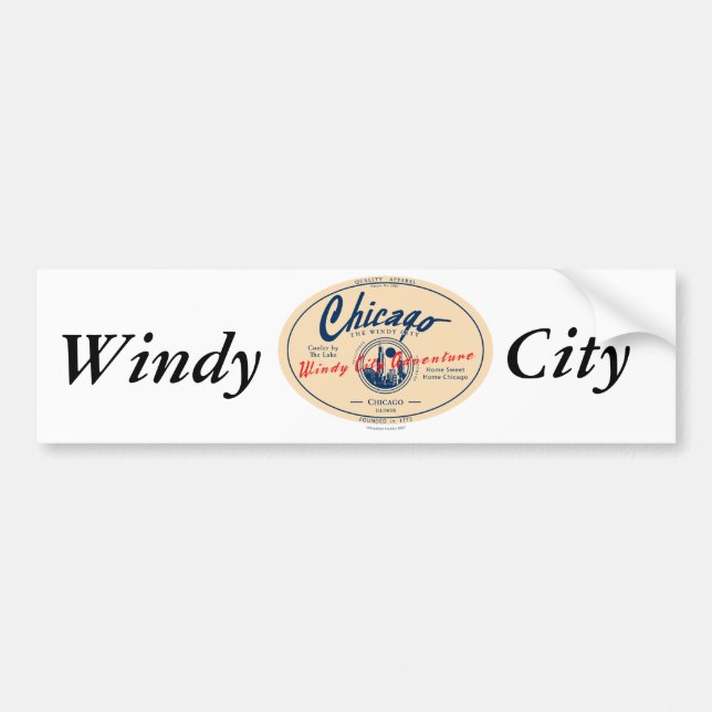 Chicago Windy City Bildekal (Framsidan)