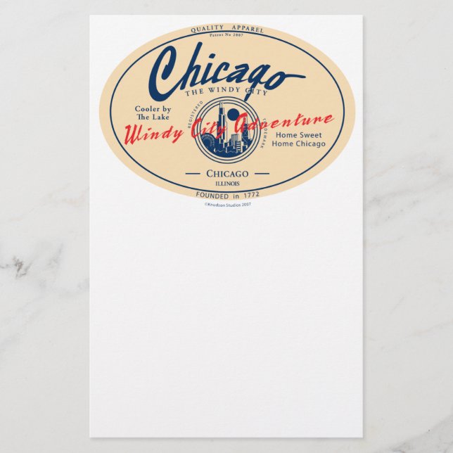Chicago Windy City Brevpapper (Framsida)