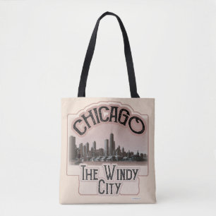 Chicago Windy City Design Epic Tourist Logotyp  Tygkasse
