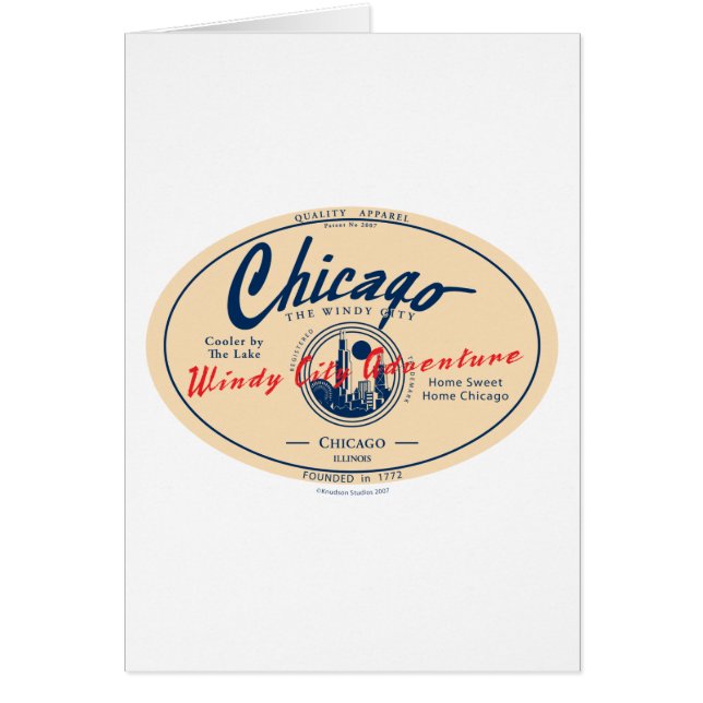 Chicago Windy City Hälsningskort (Framsidan)