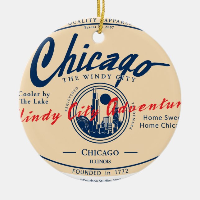 Chicago Windy City Julgransprydnad Keramik (Framsidan)